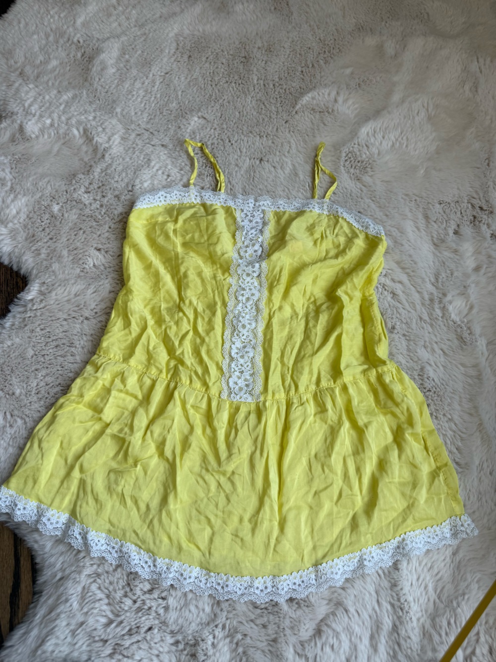 Victoria's Secret Yellow Lace-Trim Camisole nightgown